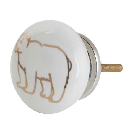 Golden Bear Pattern Ceramic Cabinet Knobs